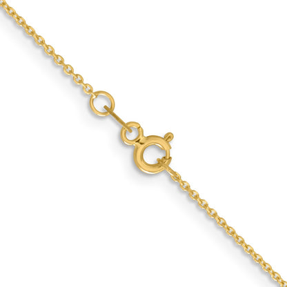 24 Inch 14K Yellow Gold 1.05mm D/C Cable Chain Necklace
