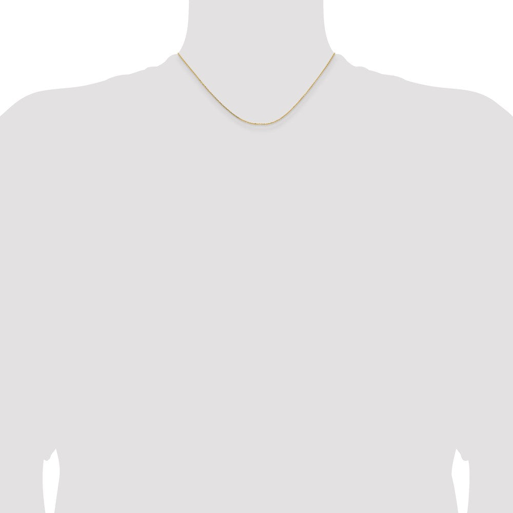 16 Inch 14K Yellow Gold 1.05mm D/C Cable Chain Necklace