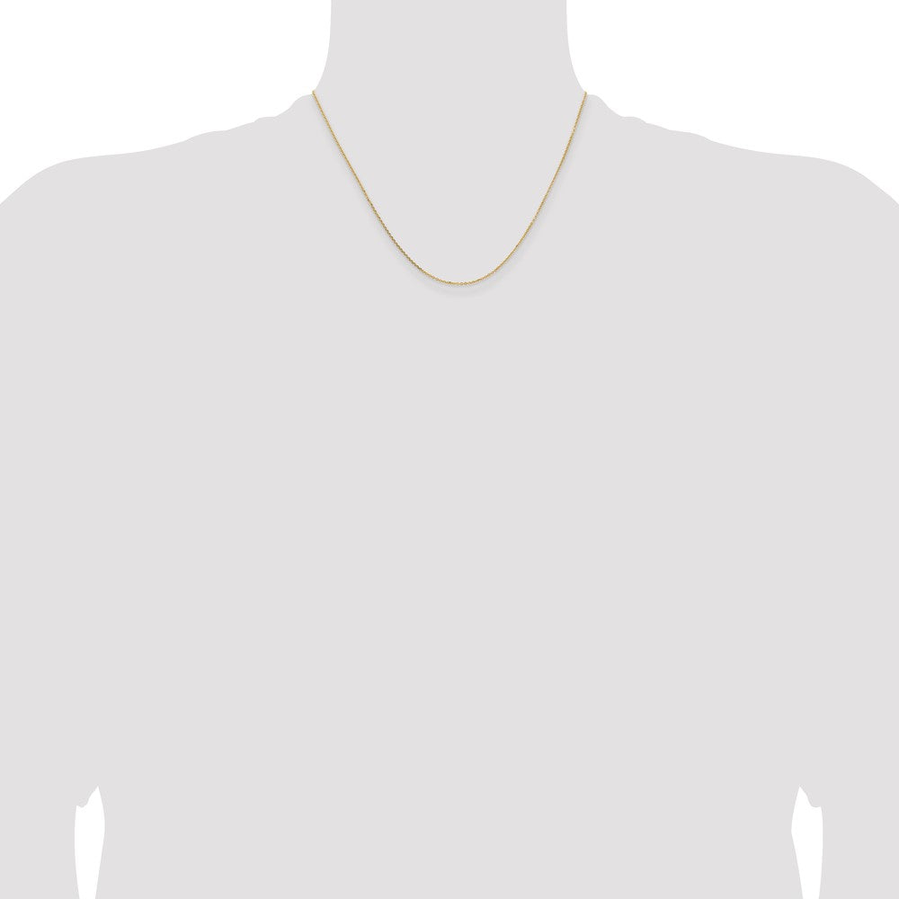 18 Inch 14K Yellow Gold 1.05mm D/C Cable Chain Necklace