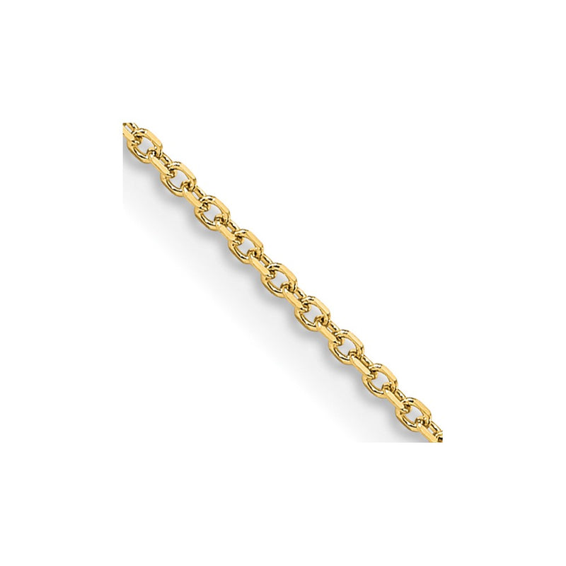 16 Inch 14K Yellow Gold 1.05mm D/C Cable Chain Necklace
