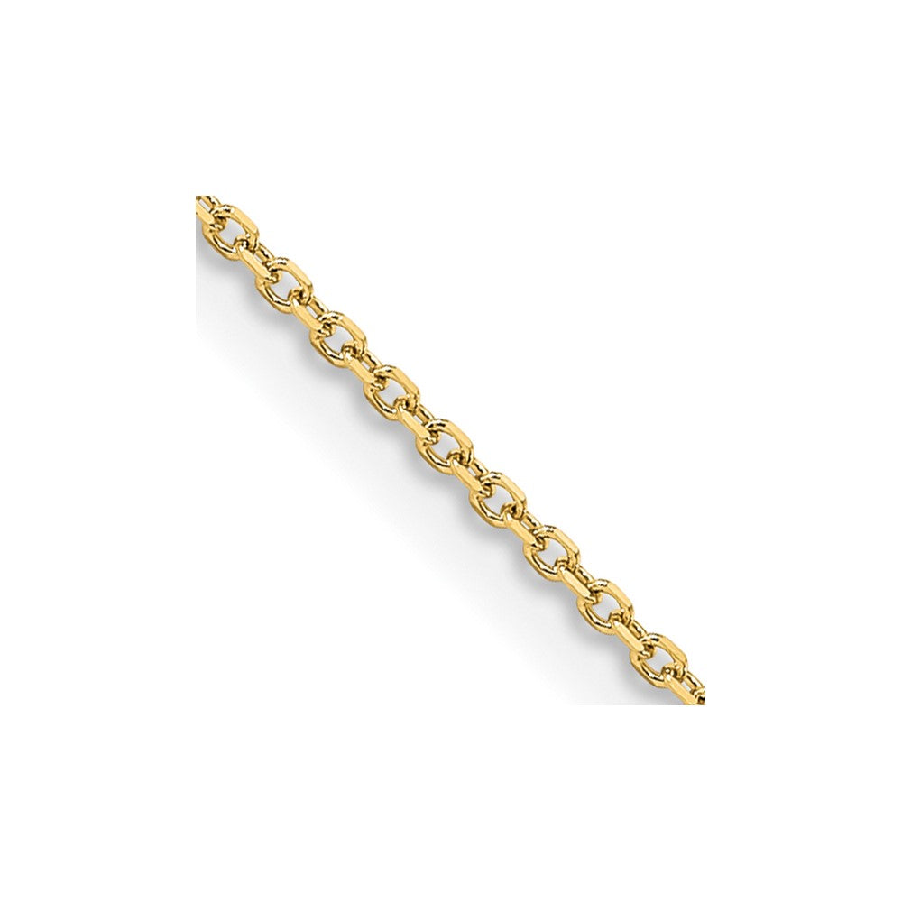 18 Inch 14K Yellow Gold 1.05mm D/C Cable Chain Necklace