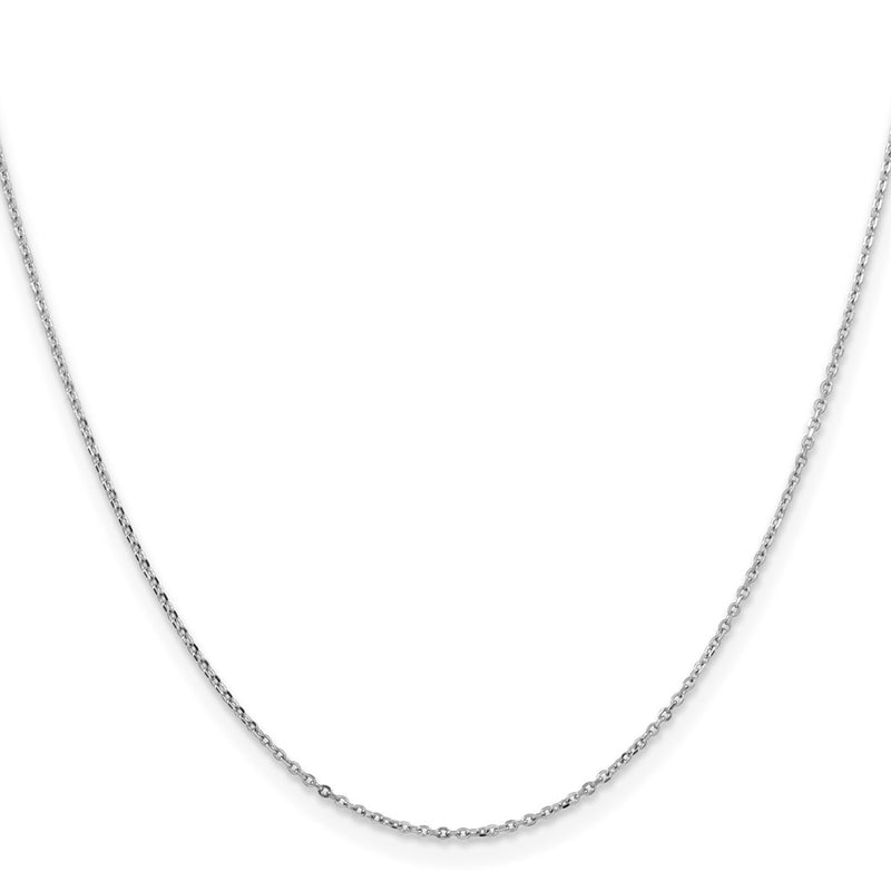 24 Inch 14K White Gold 1.05mm D/C Cable Chain Necklace