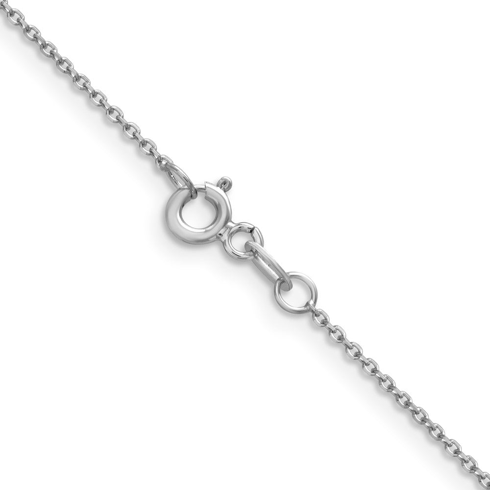 2 Inch 14K White Gold 1.05mm D/C Cable Chain Necklace