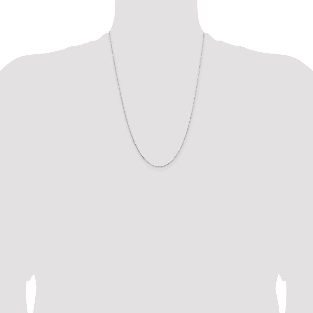 24 Inch 14K White Gold 1.05mm D/C Cable Chain Necklace