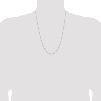 24 Inch 14K White Gold 1.05mm D/C Cable Chain Necklace