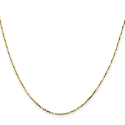 18 Inch 14K Yellow Gold 1mm Concave Box Chain Necklace