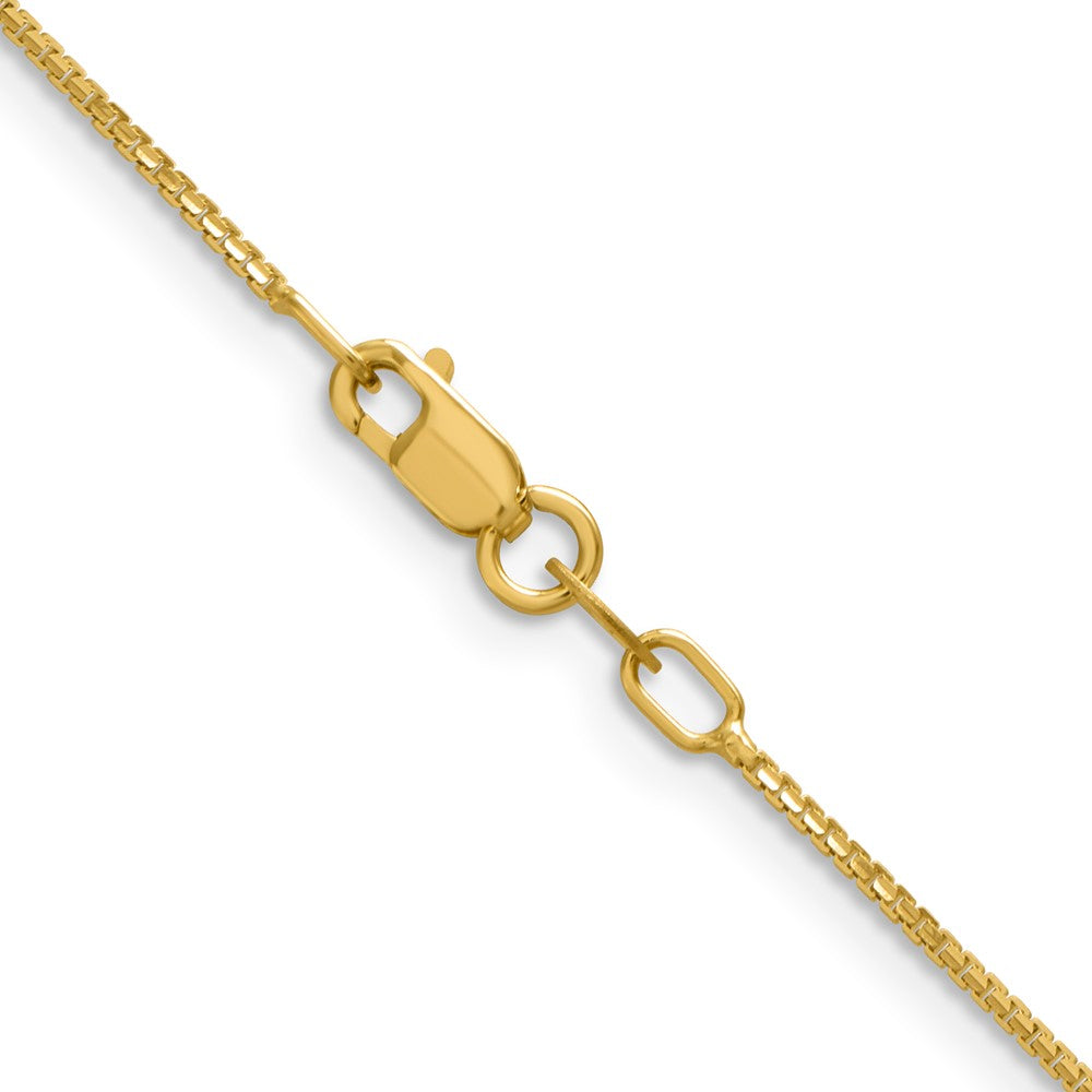 24 Inch 14K Yellow Gold 1mm Concave Box Chain Necklace