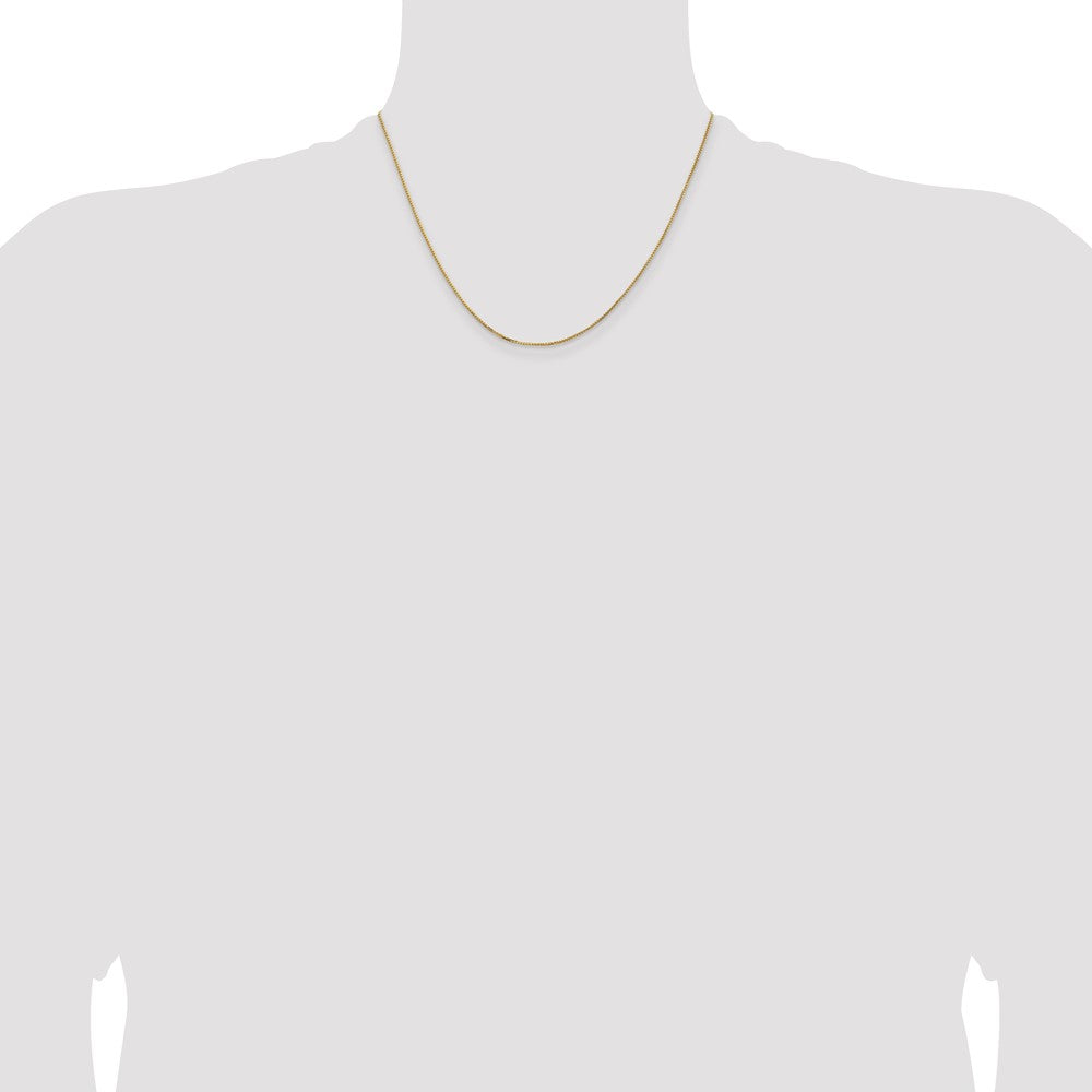 18 Inch 14K Yellow Gold 1mm Concave Box Chain Necklace