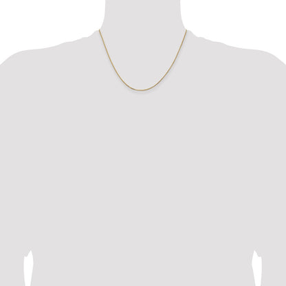 18 Inch 14K Yellow Gold 1mm Concave Box Chain Necklace