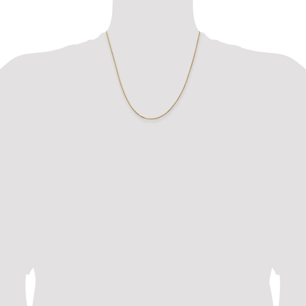 2 Inch 14K Yellow Gold 1mm Concave Box Chain Necklace