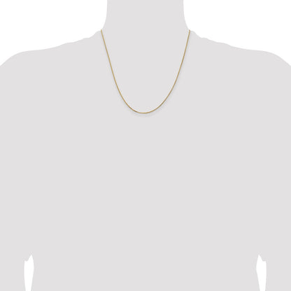 2 Inch 14K Yellow Gold 1mm Concave Box Chain Necklace