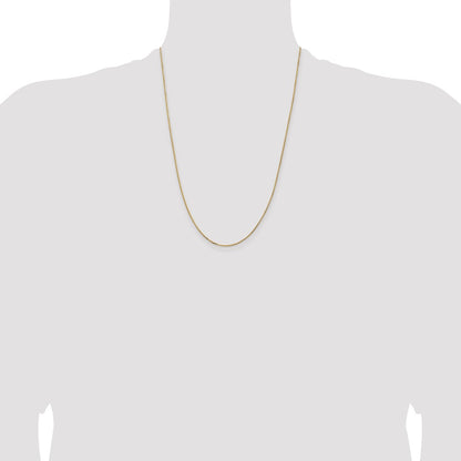 24 Inch 14K Yellow Gold 1mm Concave Box Chain Necklace