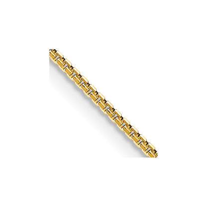 18 Inch 14K Yellow Gold 1mm Concave Box Chain Necklace