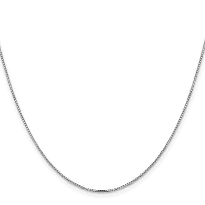 18 Inch 14K White Gold 1mm Concave Box Chain Necklace