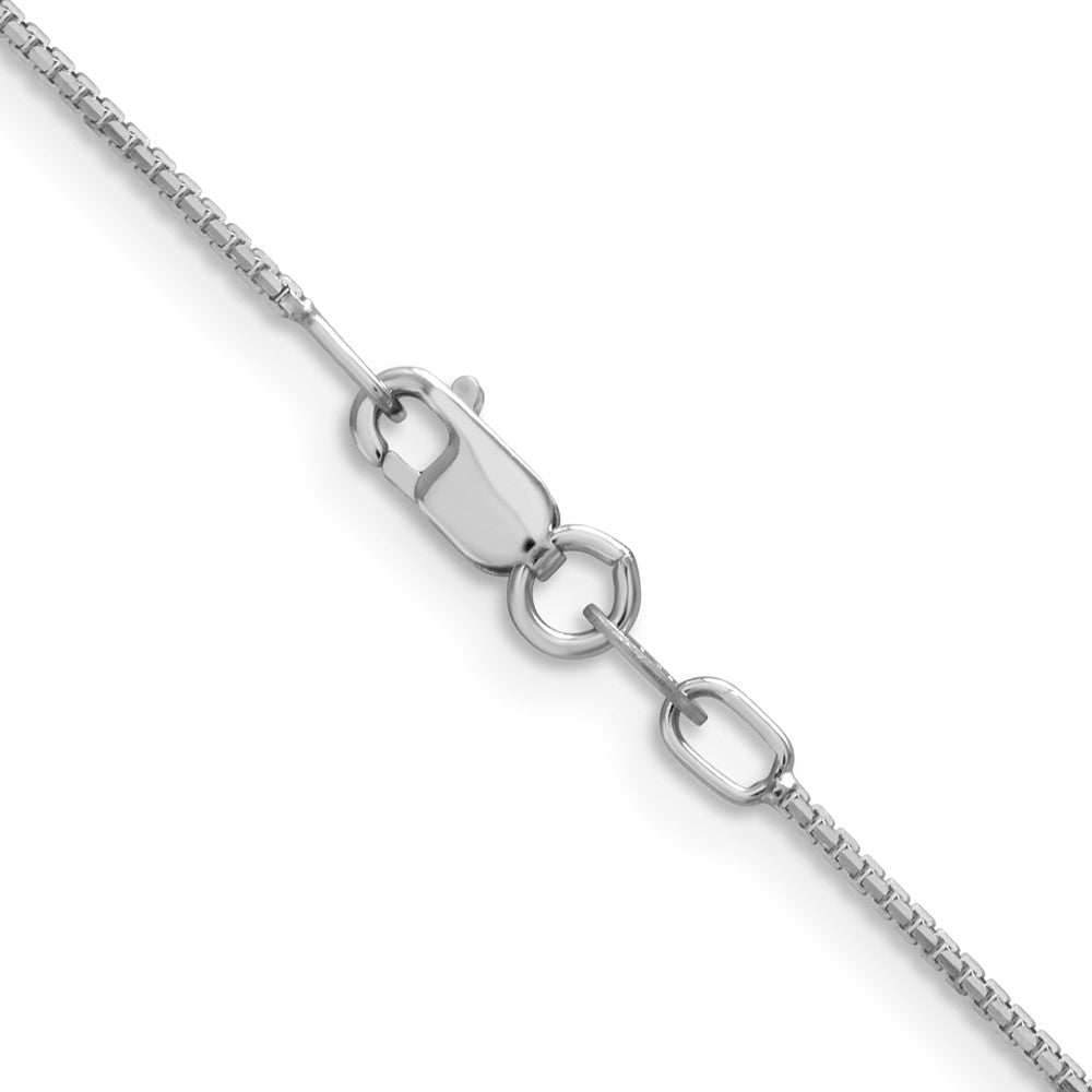 24 Inch 14K White Gold 1mm Concave Box Chain Necklace