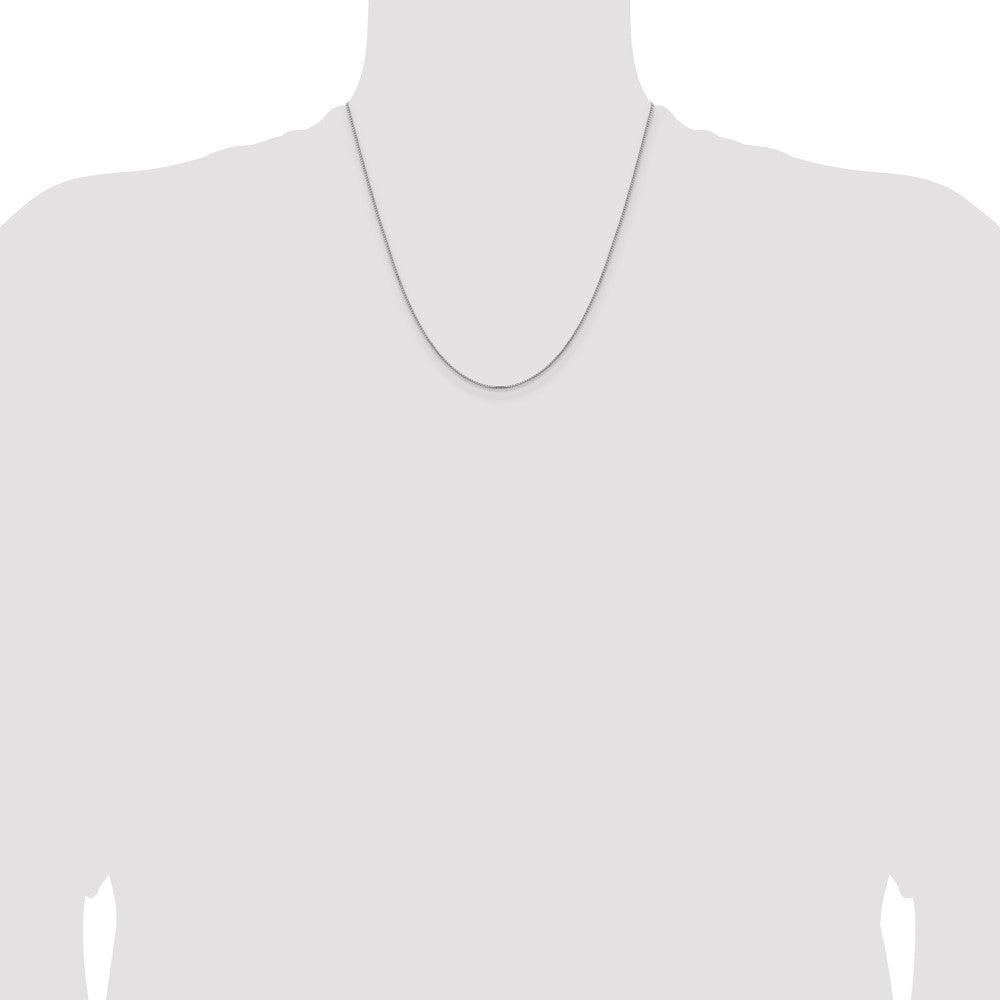 2 Inch 14K White Gold 1mm Concave Box Chain Necklace