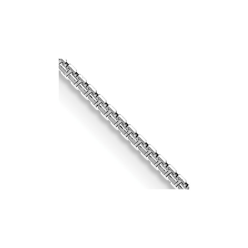 24 Inch 14K White Gold 1mm Concave Box Chain Necklace