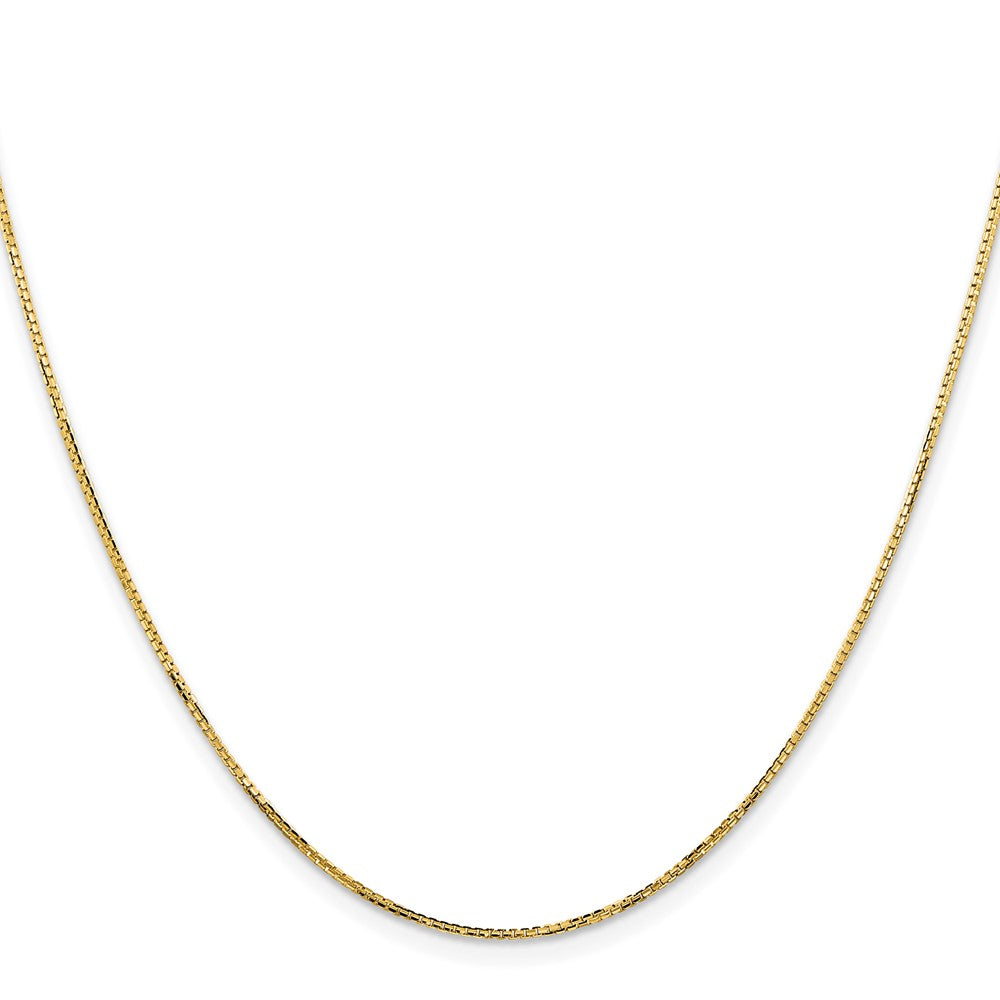 16 Inch 14K Yellow Gold 1.10mm Concave Box Chain Necklace