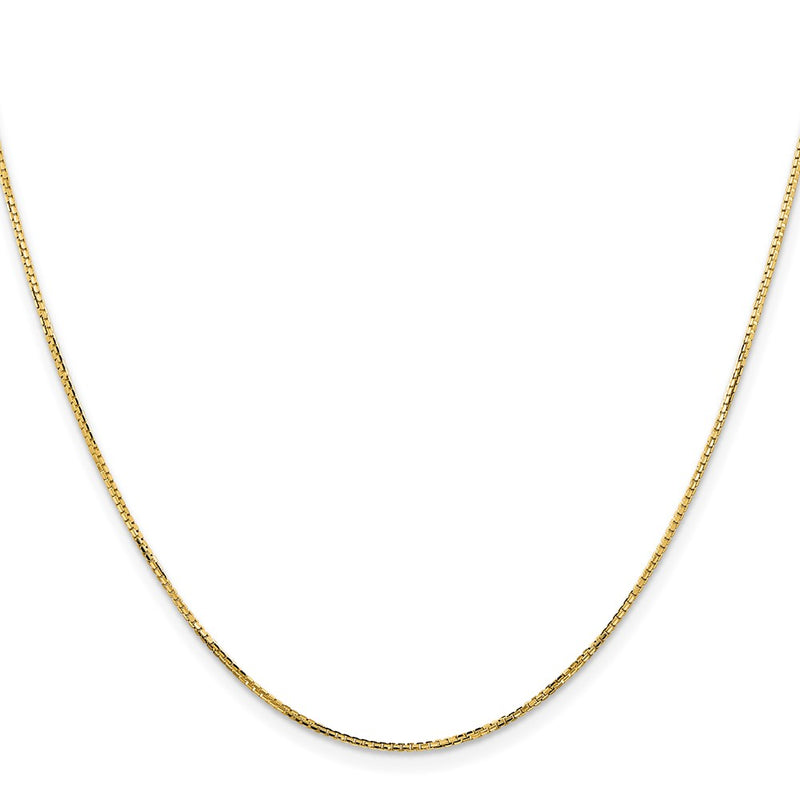 16 Inch 14K Yellow Gold 1.10mm Concave Box Chain Necklace