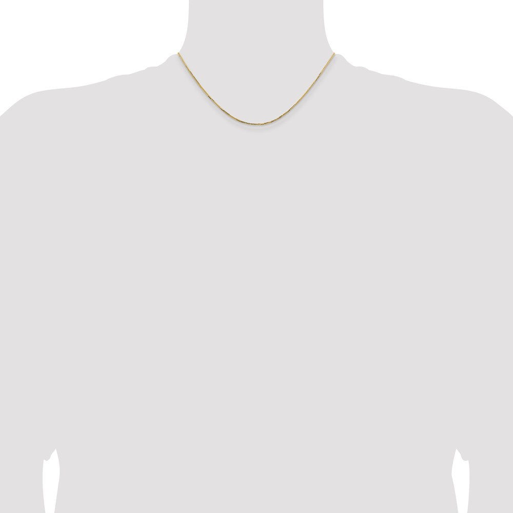 16 Inch 14K Yellow Gold 1.10mm Concave Box Chain Necklace