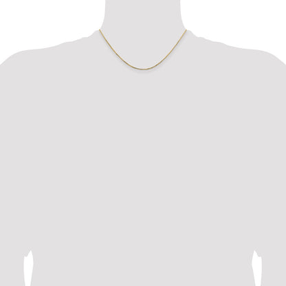 16 Inch 14K Yellow Gold 1.10mm Concave Box Chain Necklace