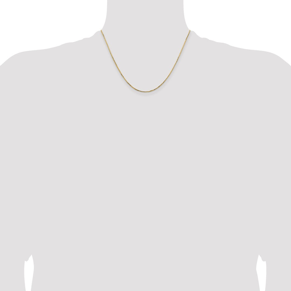 18 Inch 14K Yellow Gold 1.10mm Concave Box Chain Necklace