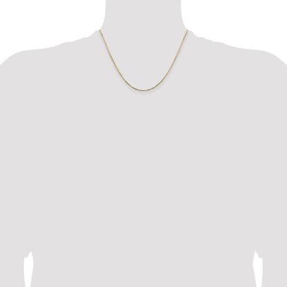 18 Inch 14K Yellow Gold 1.10mm Concave Box Chain Necklace