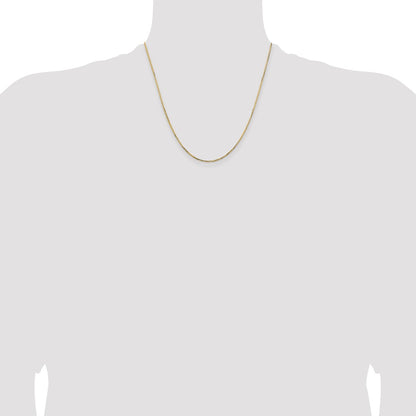 2 Inch 14K Yellow Gold 1.10mm Concave Box Chain Necklace