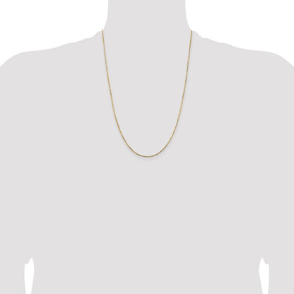 24 Inch 14K Yellow Gold 1.10mm Concave Box Chain Necklace