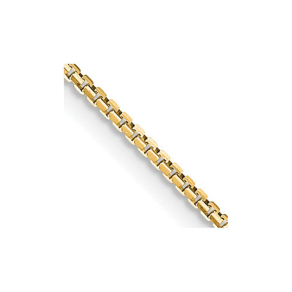 24 Inch 14K Yellow Gold 1.10mm Concave Box Chain Necklace