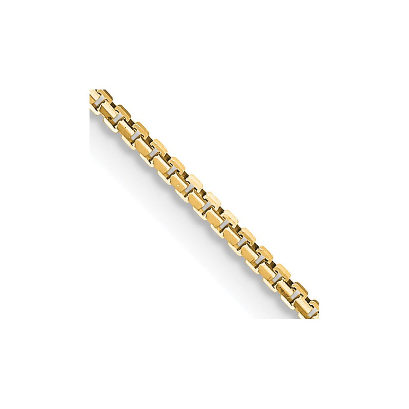 18 Inch 14K Yellow Gold 1.10mm Concave Box Chain Necklace