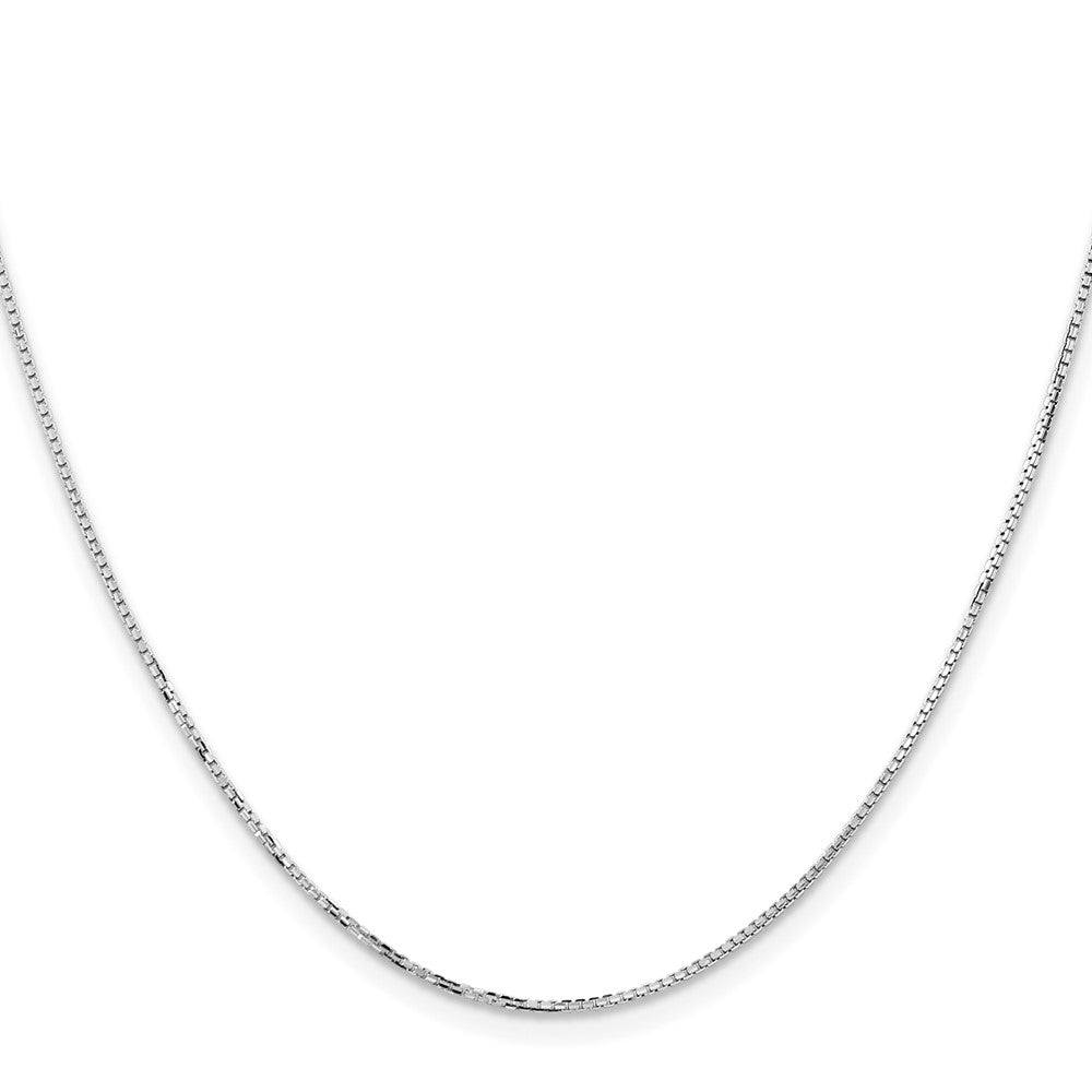 2 Inch 14K White Gold 1.10mm Concave Box Chain Necklace