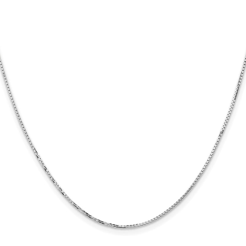 18 Inch 14K White Gold 1.10mm Concave Box Chain Necklace