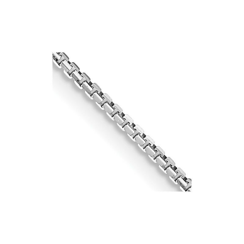 18 Inch 14K White Gold 1.10mm Concave Box Chain Necklace