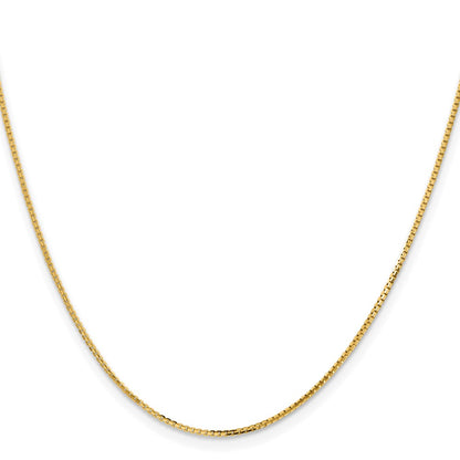 24 Inch 14K Yellow Gold 1.2mm Concave Box Chain Necklace
