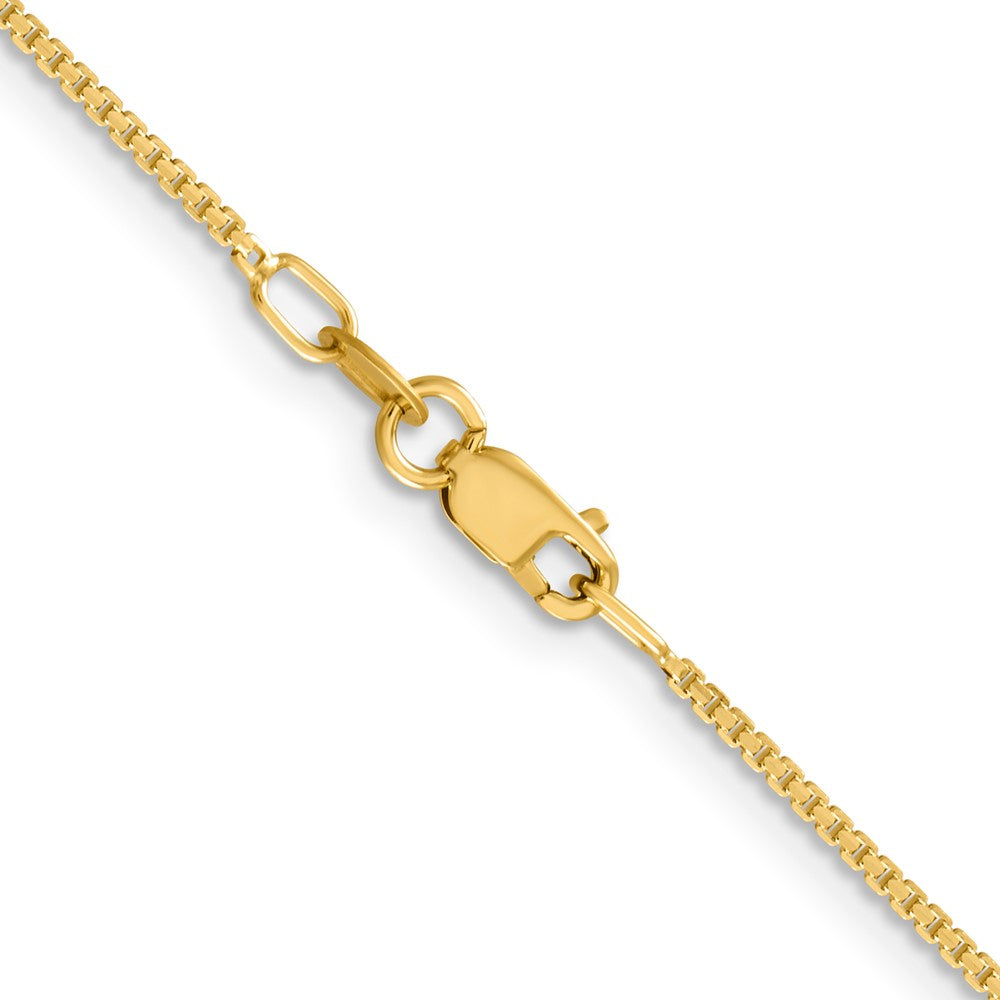 2 Inch 14K Yellow Gold 1.2mm Concave Box Chain Necklace