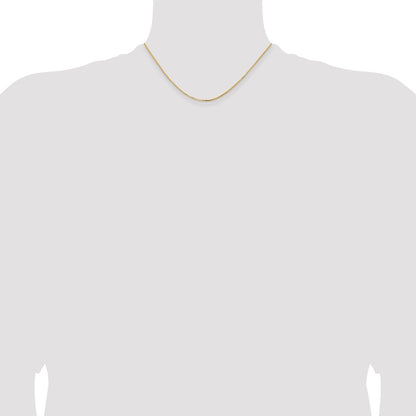 16 Inch 14K Yellow Gold 1.2mm Concave Box Chain Necklace