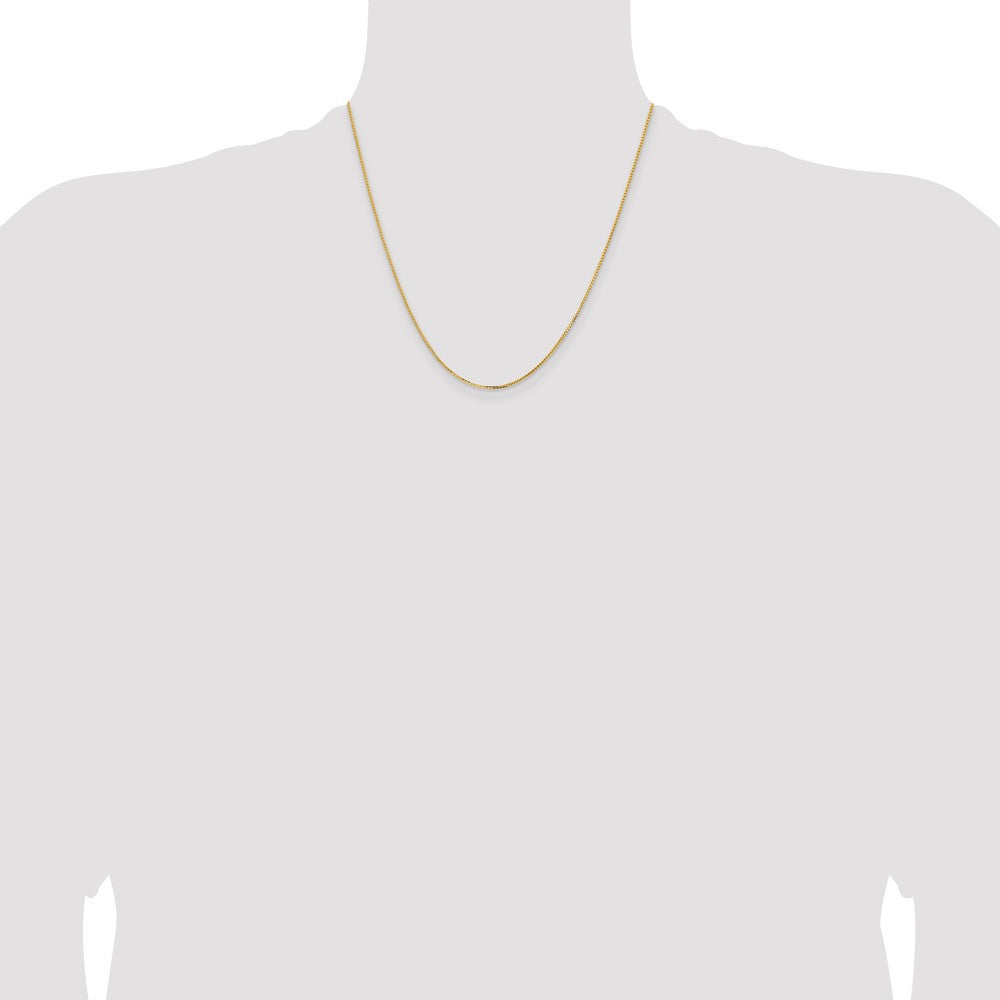 2 Inch 14K Yellow Gold 1.2mm Concave Box Chain Necklace
