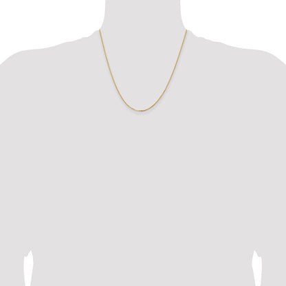 2 Inch 14K Yellow Gold 1.2mm Concave Box Chain Necklace
