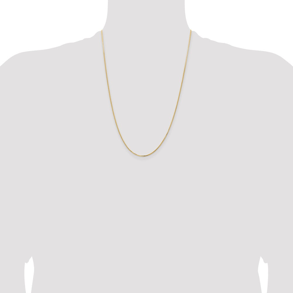 24 Inch 14K Yellow Gold 1.2mm Concave Box Chain Necklace