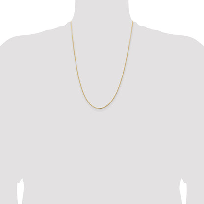 24 Inch 14K Yellow Gold 1.2mm Concave Box Chain Necklace