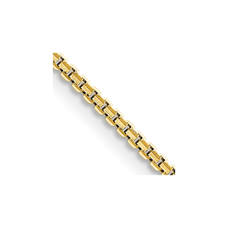 24 Inch 14K Yellow Gold 1.2mm Concave Box Chain Necklace
