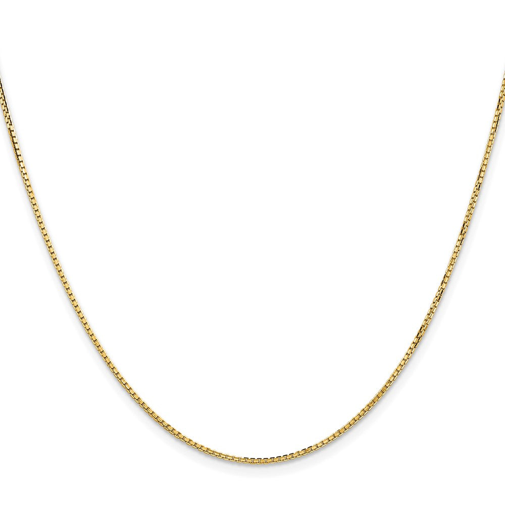 24 Inch 14K Yellow Gold 1.3mm Concave Box Chain Necklace