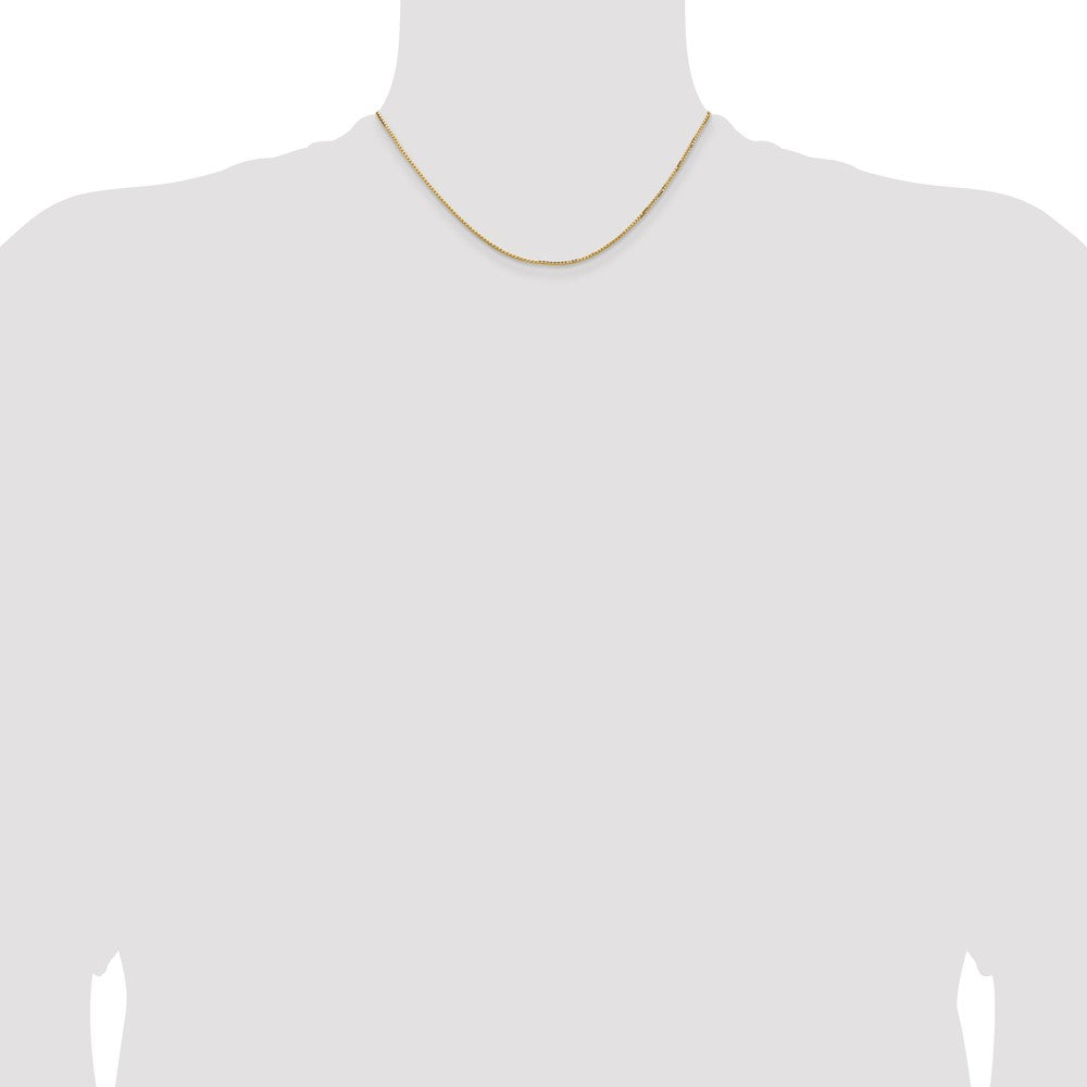 16 Inch 14K Yellow Gold 1.3mm Concave Box Chain Necklace