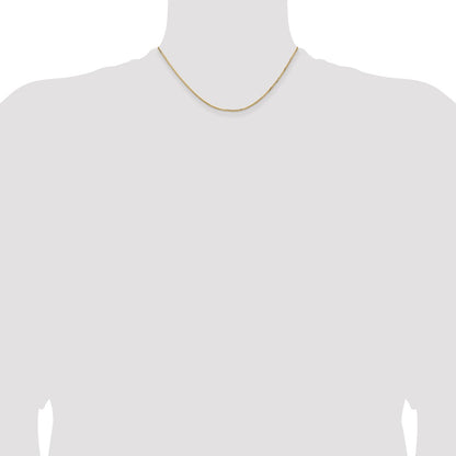 16 Inch 14K Yellow Gold 1.3mm Concave Box Chain Necklace