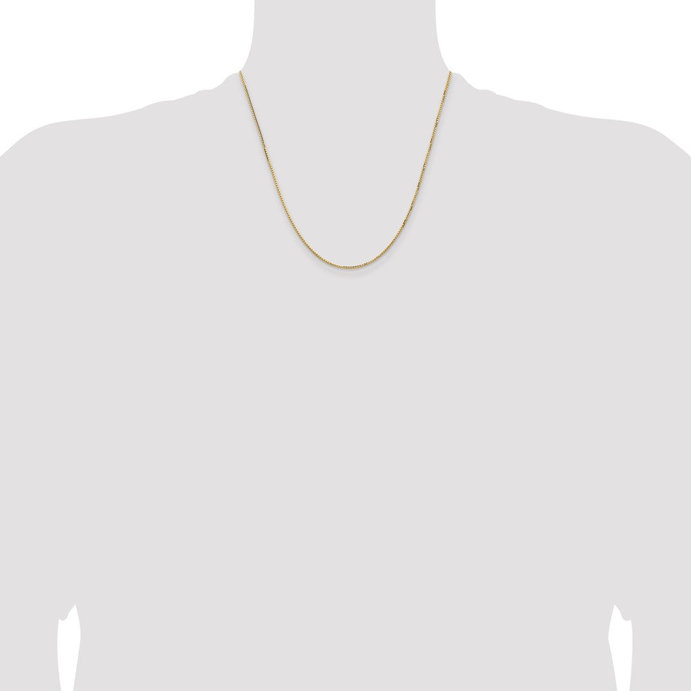 2 Inch 14K Yellow Gold 1.3mm Concave Box Chain Necklace