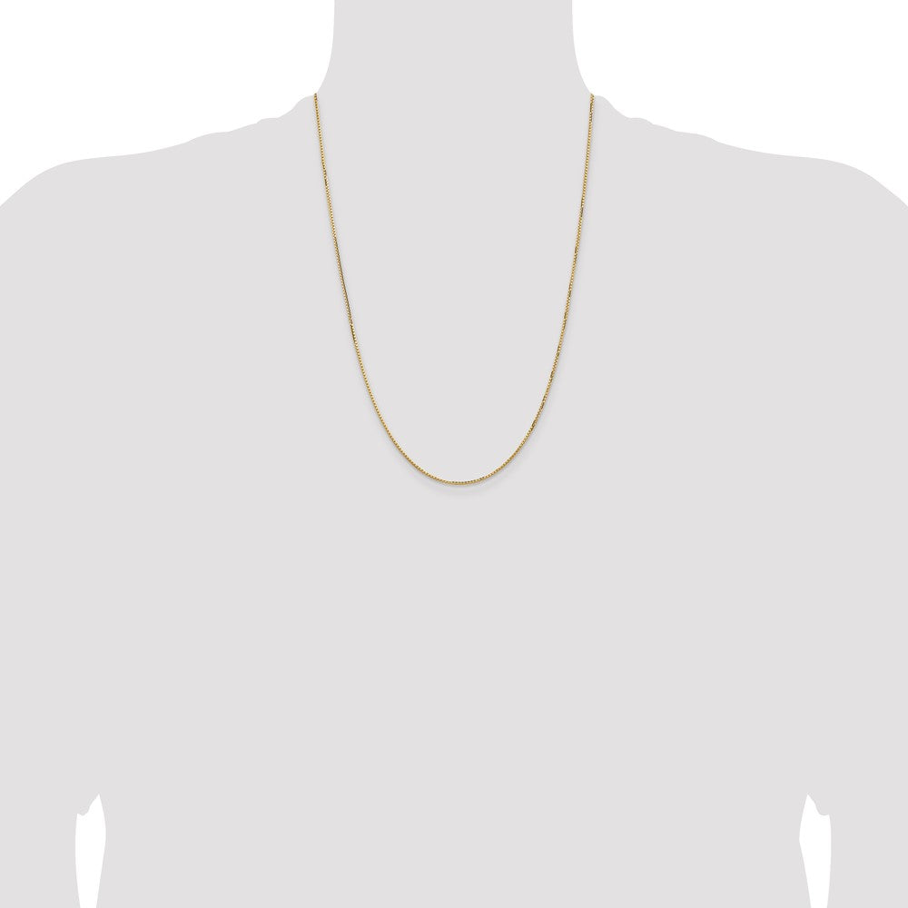 24 Inch 14K Yellow Gold 1.3mm Concave Box Chain Necklace