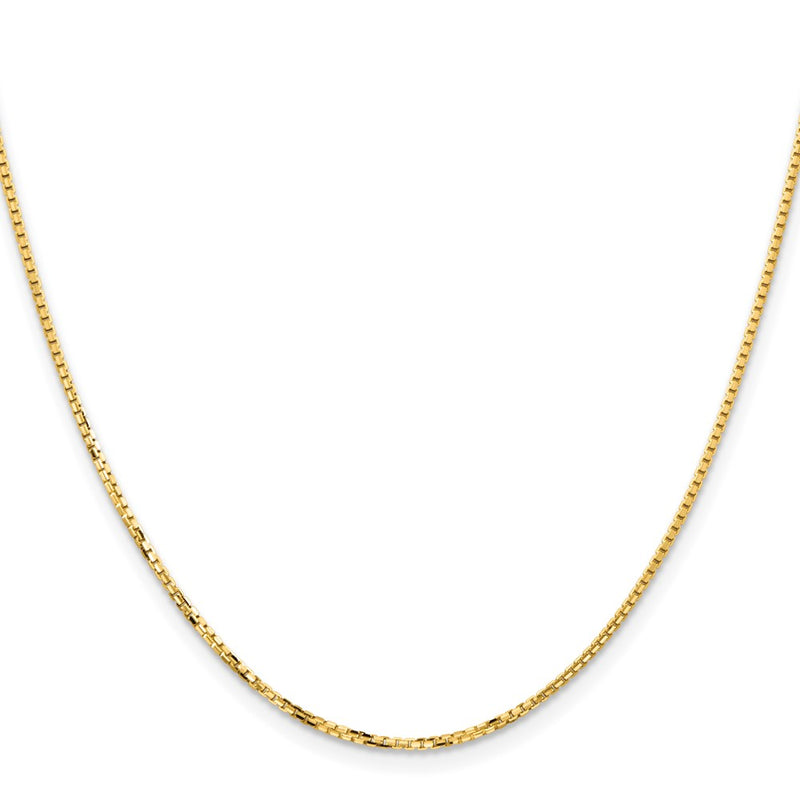 24 Inch 14K Yellow Gold 1.45mm Concave Box Chain Necklace