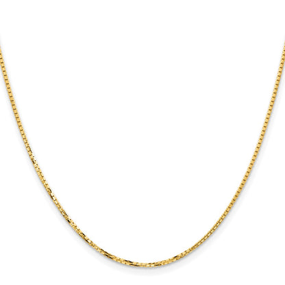 16 Inch 14K Yellow Gold 1.45mm Concave Box Chain Necklace