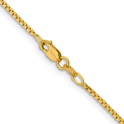 16 Inch 14K Yellow Gold 1.45mm Concave Box Chain Necklace